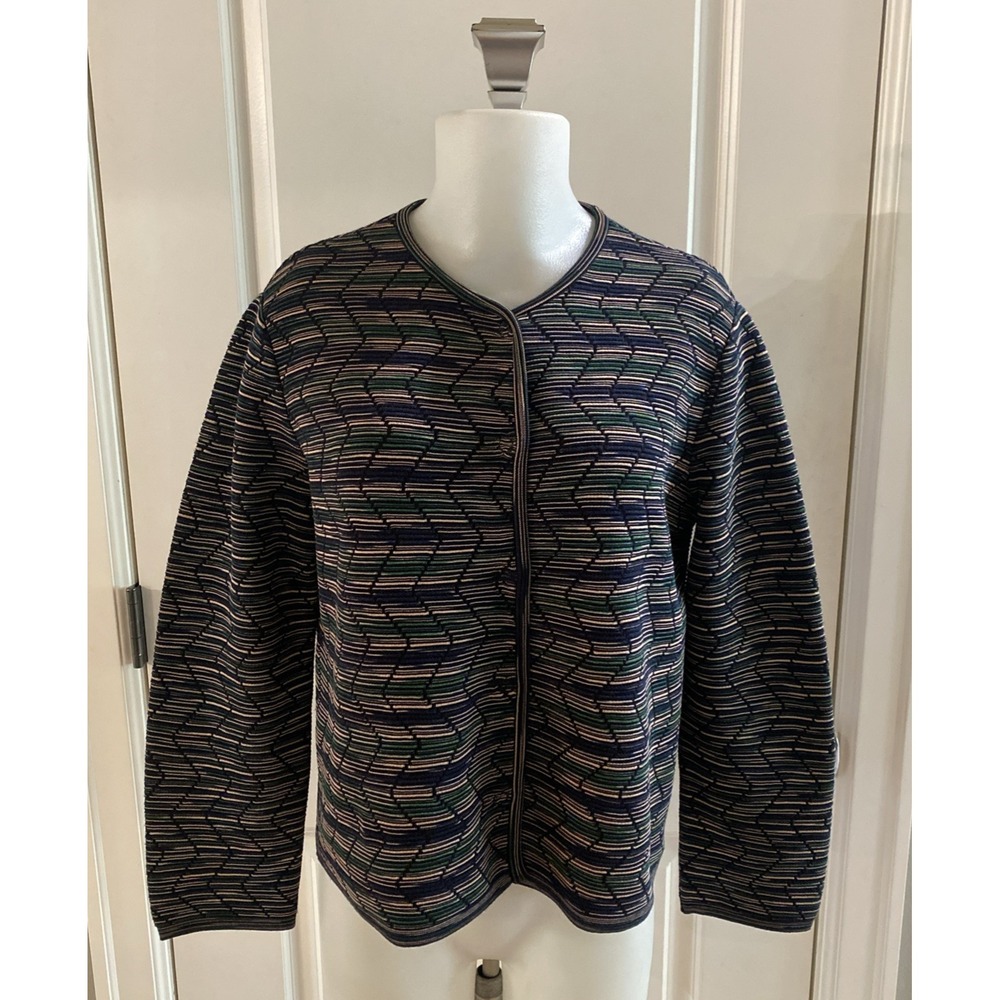 M Missoni Womens Cardigan Sweater Size 44 US M Multicolor Geometric Knit Snaps
